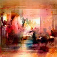 Gunnel Moheim - Pink evening - SÅLD