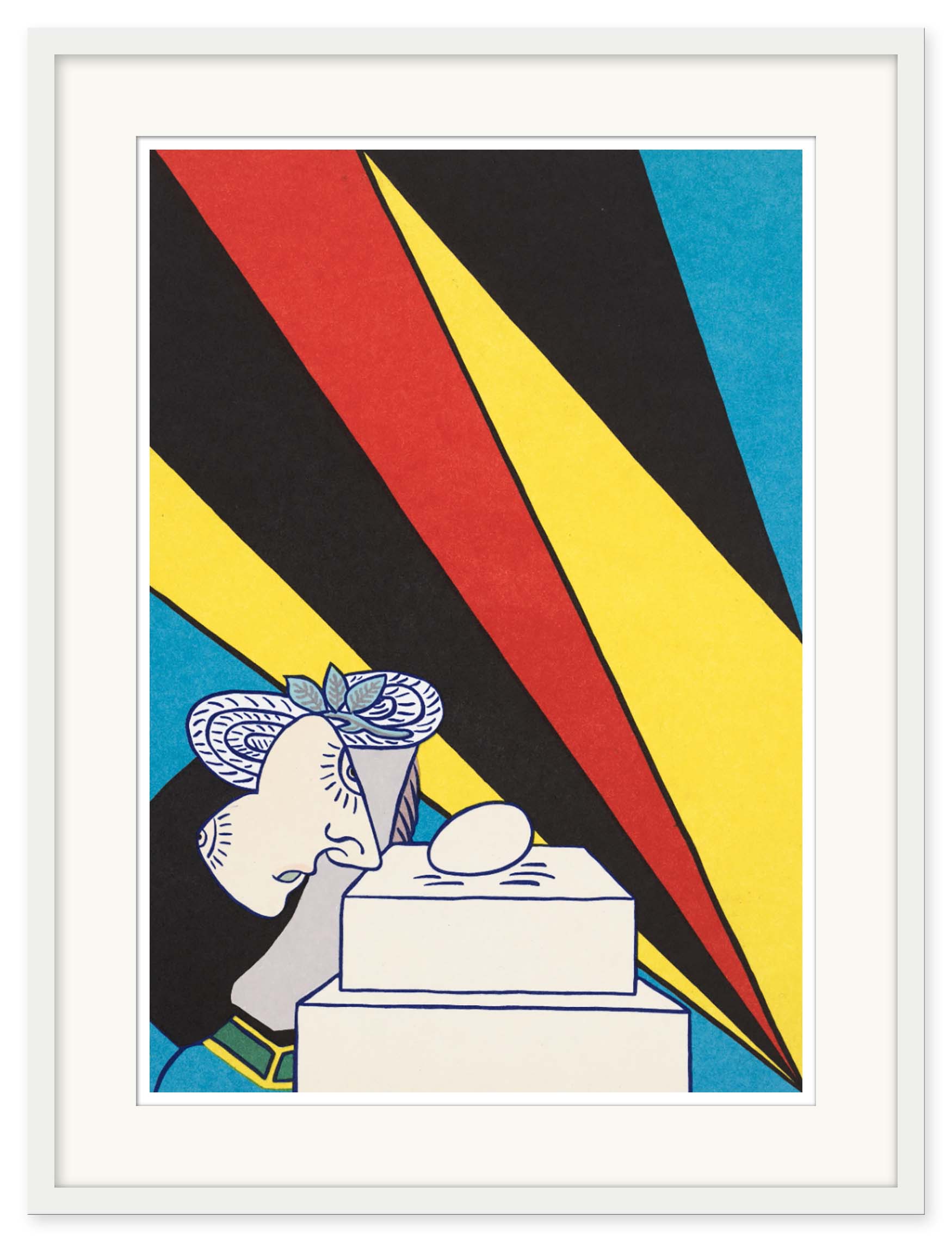 Marie-Louise Ekman - Ett ägg-monument, tittande Picassodam och en Olle Baerling-målning - Bild 3